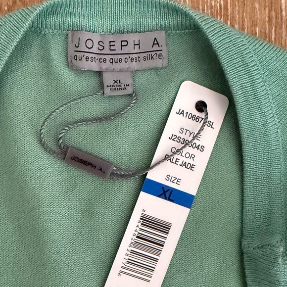 NWT Joseph A. Women’s Size M Medium Ruffle Short Sleeve Knit Sweater Crew Neck - Picture 6 of 12